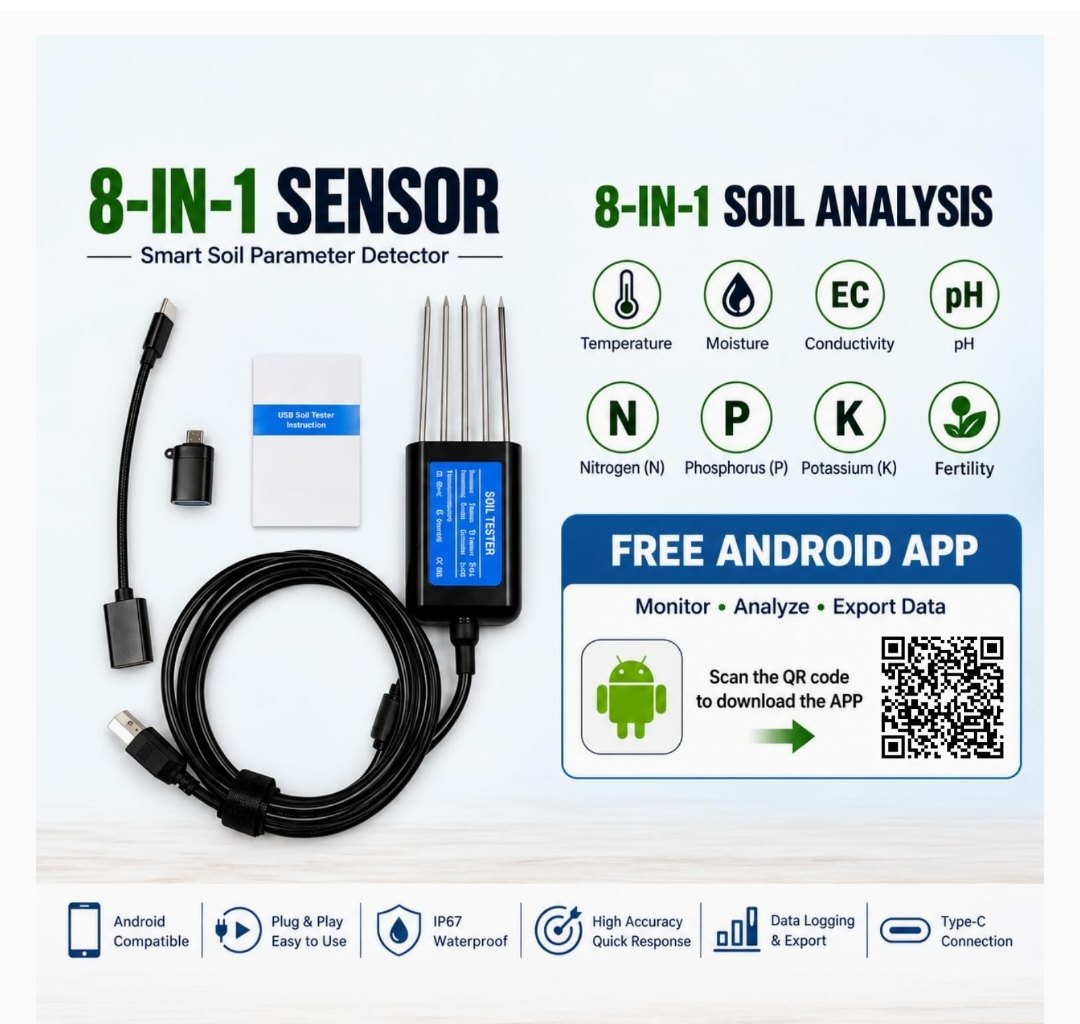 8-in-1 Soil Testing Device Sensor